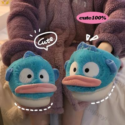 Женские зимние теплые пушистые плоские тапочки женские мультяшные милые домашние тапочки для пар модная нескользящая плюшевая хлопковая обувь