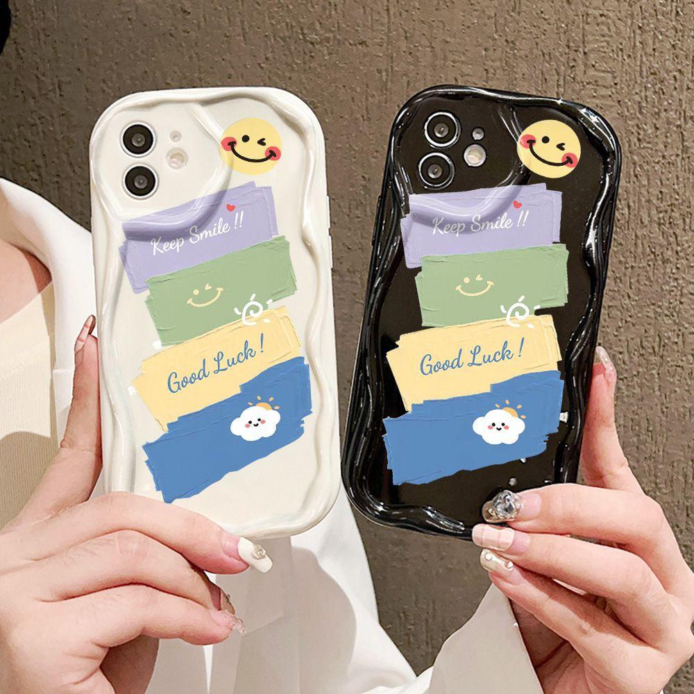 Keep Smile Для чехла на телефон iPhone17promax Apple 16 Кремовая волна 14/13 Мягкий чехол 15