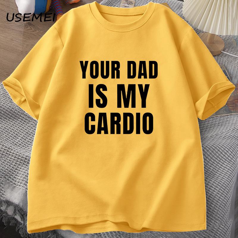 Футболка Your Dad Is My Cardio для мужчин и женщин, футболка для тренажерного зала, спортивный костюм, футболка для папы, забавная футболка для тяжелой атлетики на день отца