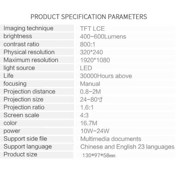 Новый модный светодиодный мини-проектор S361 Full HD 1080P для дома, портативный проектор для домашнего кинотеатра, медиа-видеоплеер