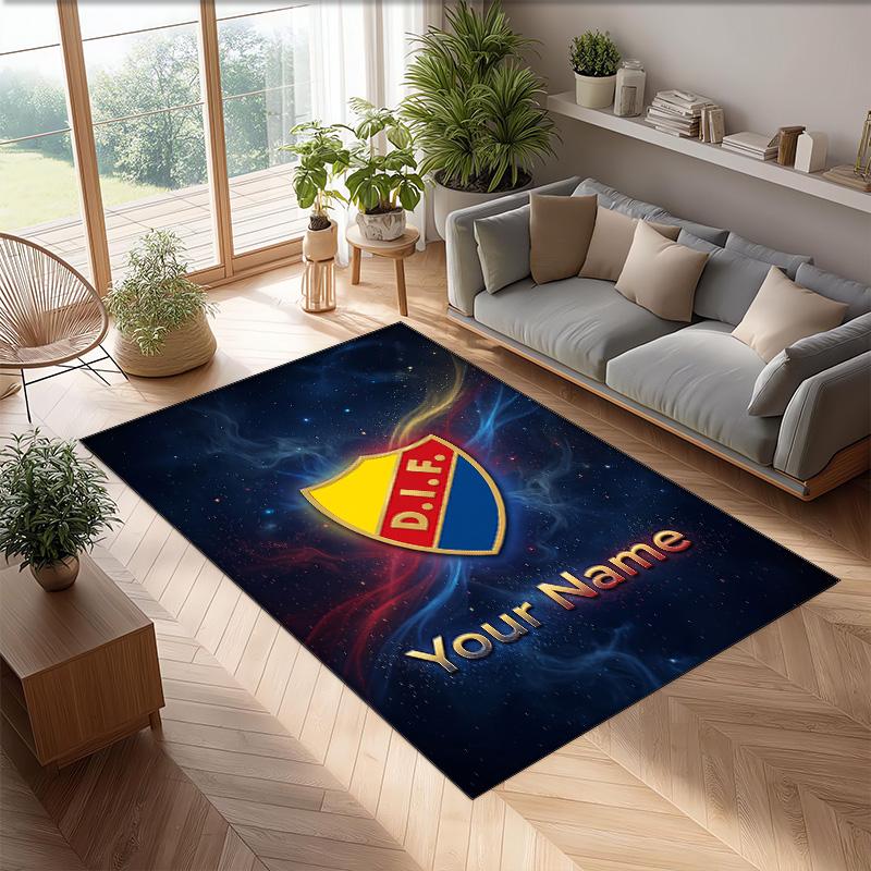 Djurgårdens IF Printed Crystal Velvet Rug Non‑Slip Crystal Velvet Carpet For Sofa Bedroom Indoor Home Decoration
