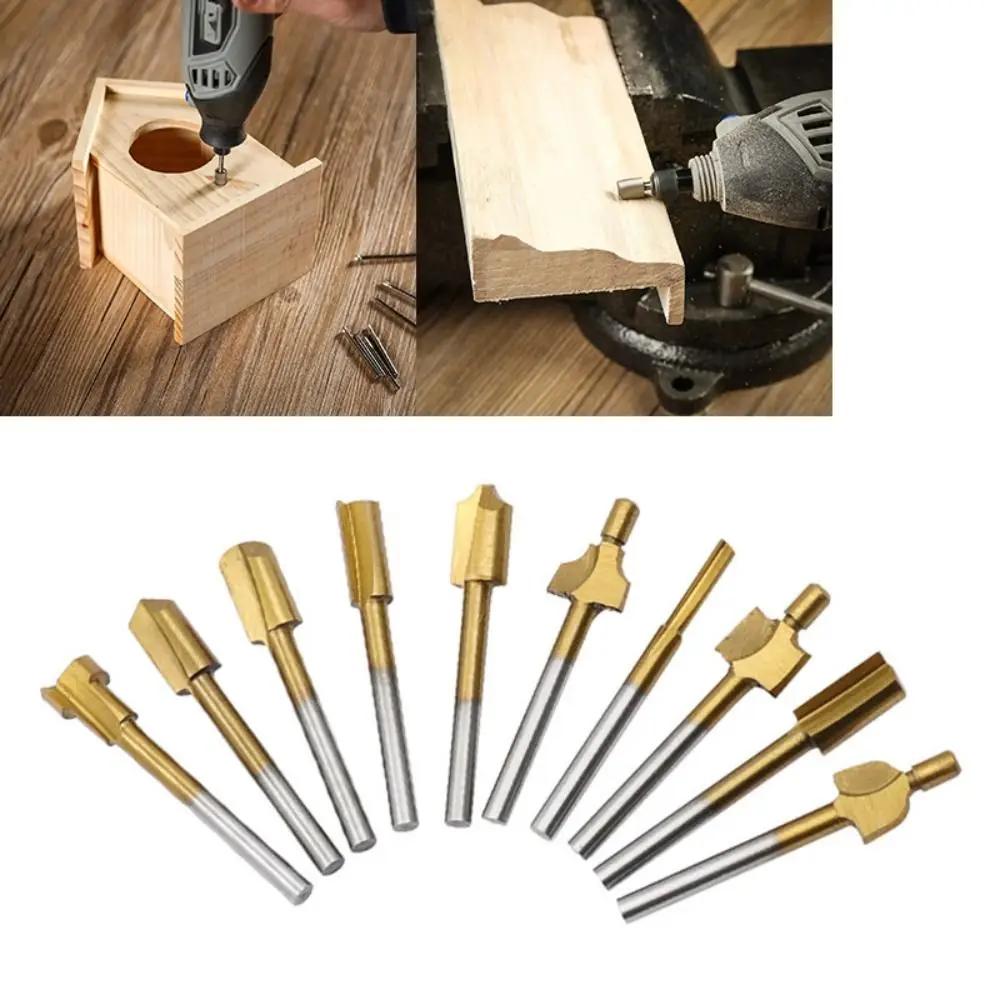 10 шт. Портативные фрезы HSS 1/8" (3 мм) хвостовик DIY Сверло Профессиональные Высококачественные Фрезы для резьбы по дереву для Dremel