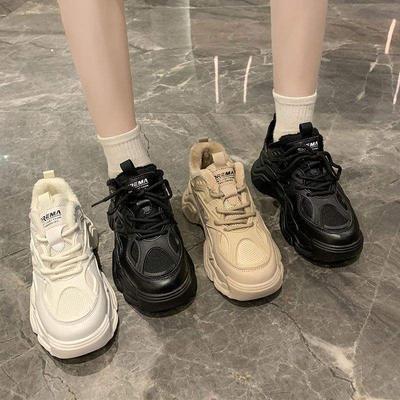 Размер 35-44, женская обувь большого размера, кроссовки на платформе, женские 41, бархатные, теплые и нескользящие, модные кроссовки знаменитостей, универсальные кроссовки для папы