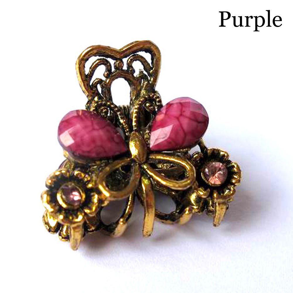 Accessories Retro Vintage Women Girls Jewelry Mini Butterfly Hair Clip Claw Resin Hairpins