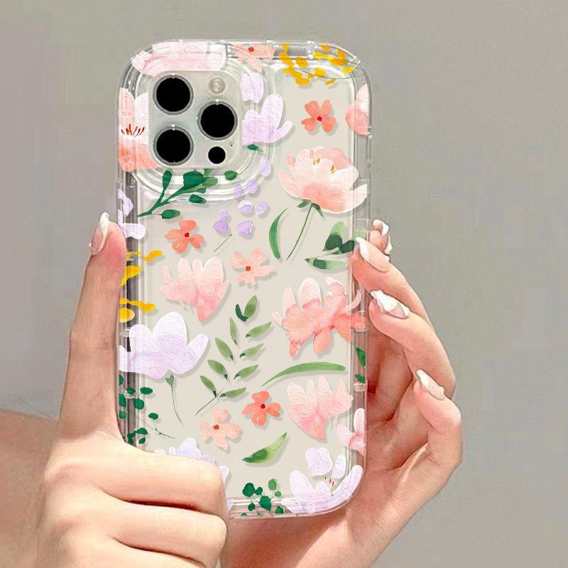 Цветной граффити-цветок для чехла мобильного телефона iPhone17promax Apple 14 большое отверстие 12/13 новый 15