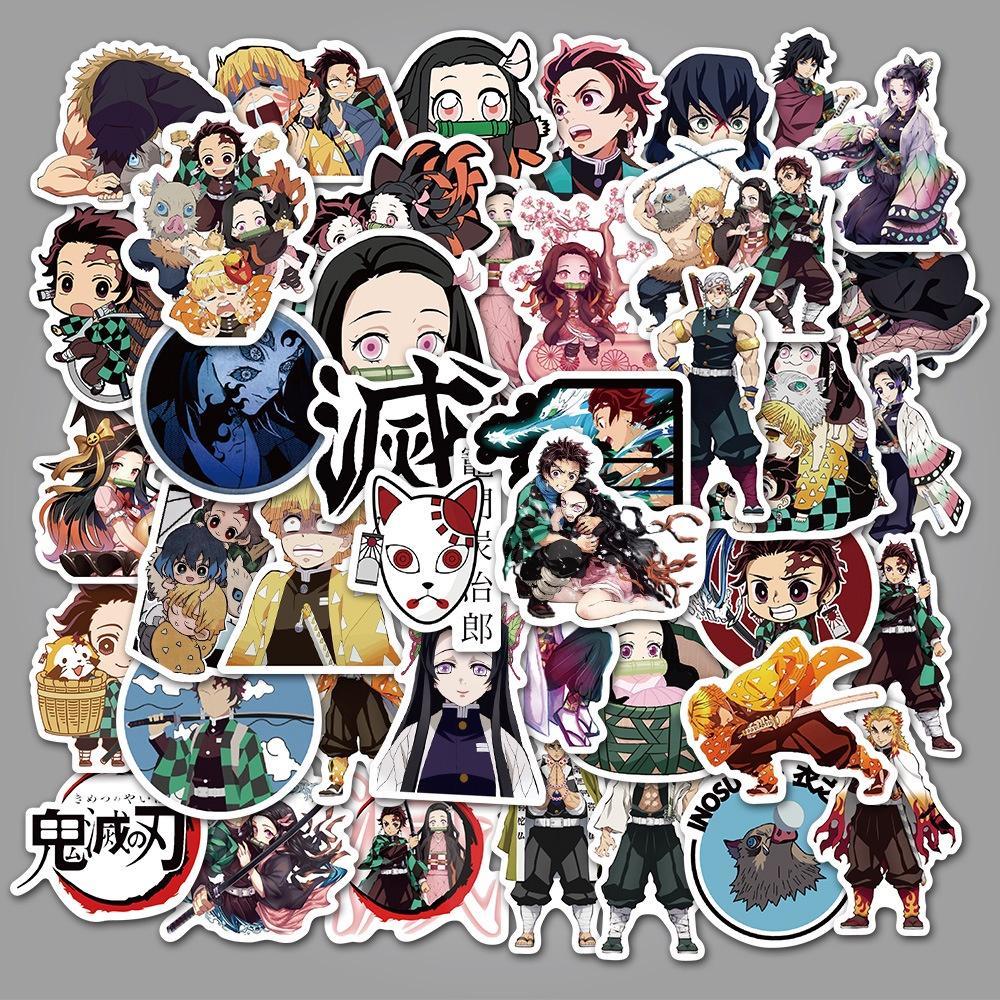50-piece Unique Japanese Anime "demon Slayer" Graffiti Stickers For Personalizing Luggage Skateboards And Notebooks Durable Stickers