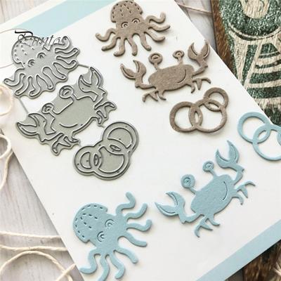 Краб Кольцо Осьминог Металлические штампы DIY Скрапбукинг Бумажные карты Ремесло Трафарет