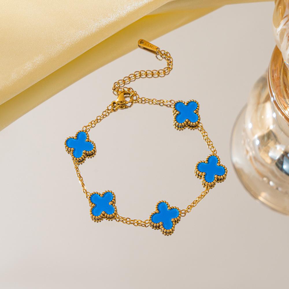 Браслет с четырехлистным клевером, женские украшения, аксессуары