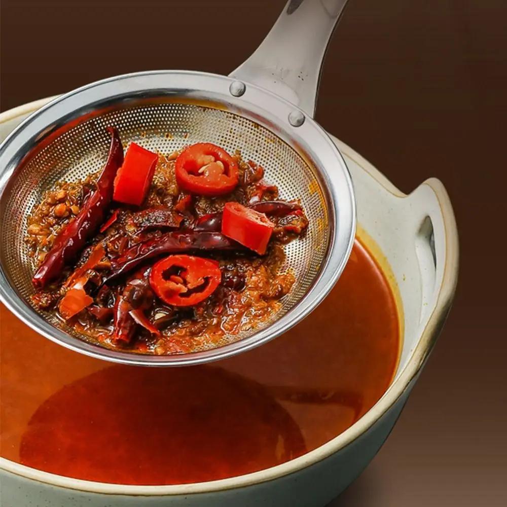 Ложка-шумовка из нержавеющей стали 304, сетчатый фильтр для горячих горшков, перколятор, сетка для жареной пищи, сито для удаления жира и пены, кухонный инструмент