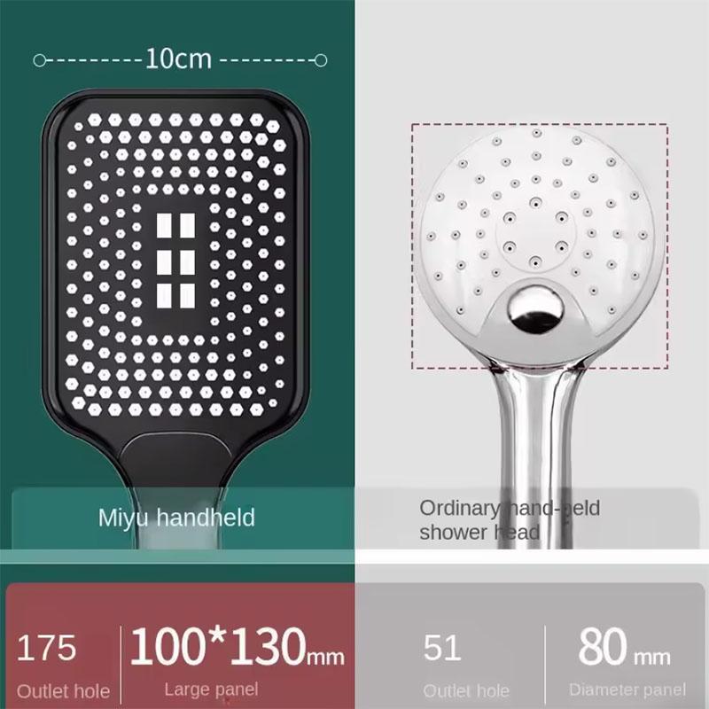 Black Adjustable Shower Head With 3 Modes Large Flow Shower Head High Pressure Water Saving Shower Faucet Bathroom Accessories