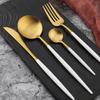 Stainless Steel Cutlery Set 4-Piece Mirror Polished Flatware Reusable Utensils Kitchen Tableware Include Knife Spoon for Home Hotel Wedding Festival