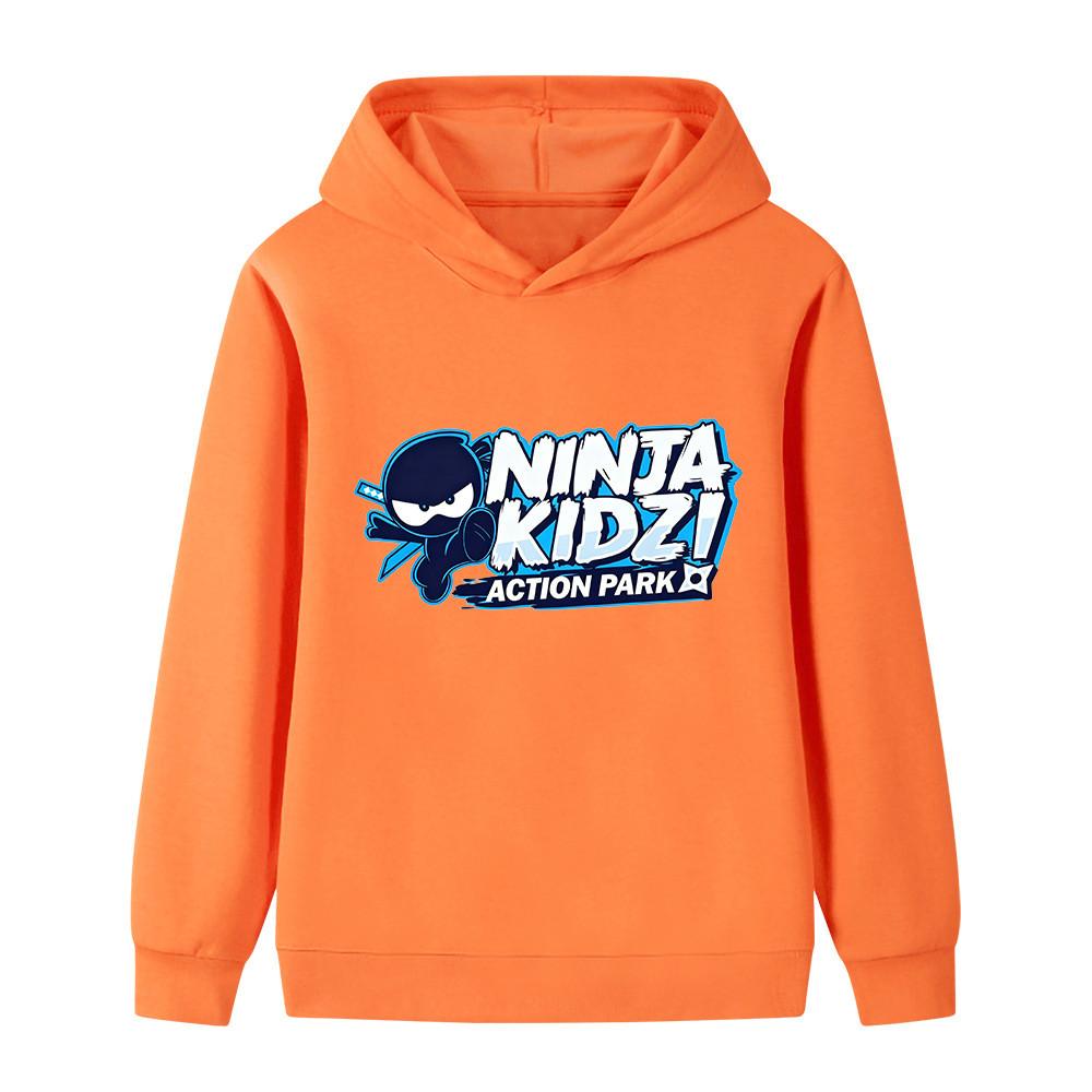B1174 Детская толстовка с капюшоном для мальчиков и девочек с принтом NINJA KIDZ, повседневная, с длинным рукавом