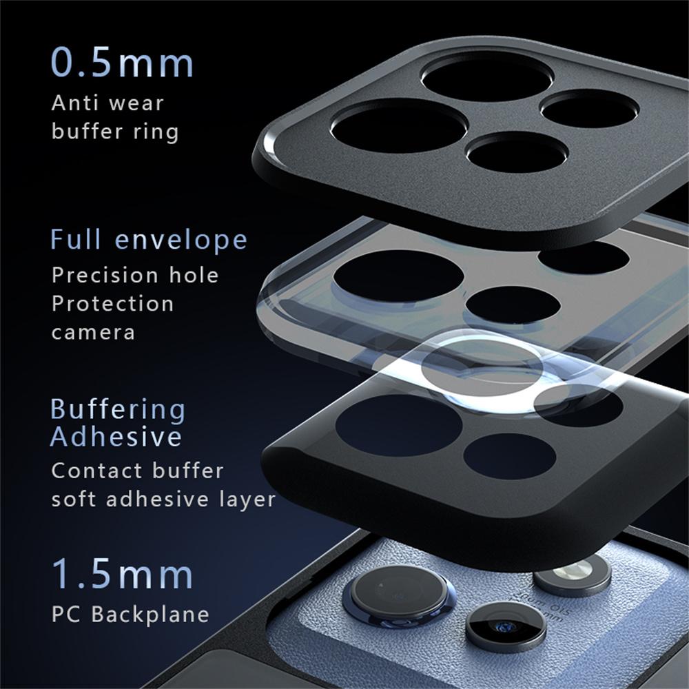 Для Motorola Edge 50 Neo 5G/Moto S50 5G/Thinkphone 25 5G Чехол Кожаный на ощупь ТПУ+ПК Матовый Чехол для телефона, Прозрачный черный