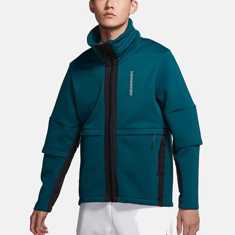 Jordan 23 Engineered Patchwork Packable Hoodie на флисовой подкладке, куртка на молнии, мужская верхняя одежда, синяя BQ5766-347
