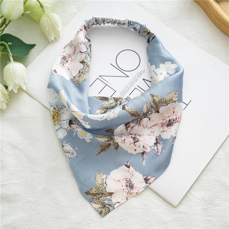 Chiffon Printing Flower Bandana Hair Scarf Headband for Women Vintage Long Ribbon Scrunchie Beach Bandanas Hair Accessories