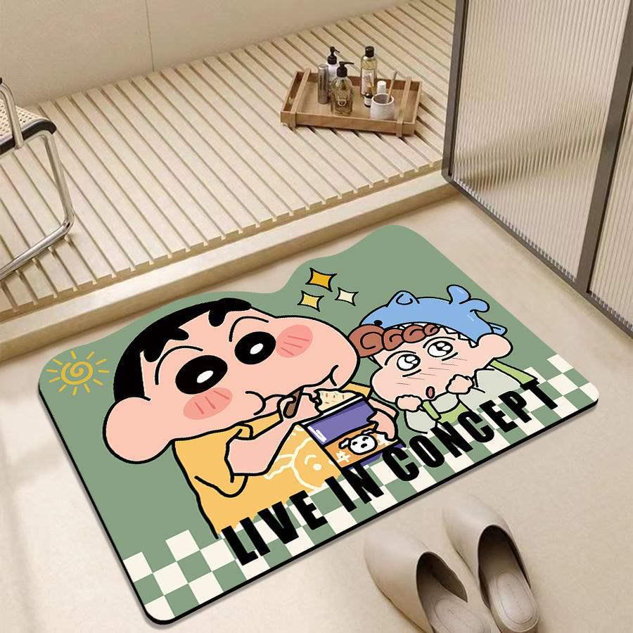 Коврик для ванной Crayon Shin-chan быстросохнущий диатомовый коврик для пола - Нескользящий впитывающий коврик для ног