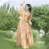 Chinese Tang Dynasty Style Hanfu Printing And Dyeing Big Swing Skirt Daily Women's Suit