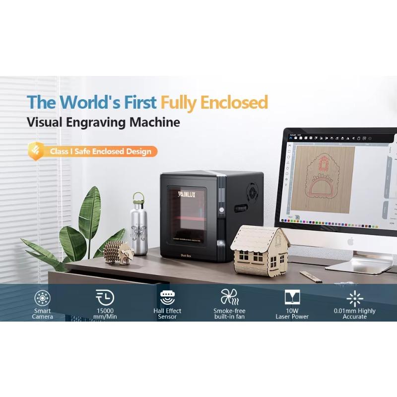 Fully Automatic Portable Laser Engraver - Compact Desktop Household Cutting & Marking Machine for Home DIY