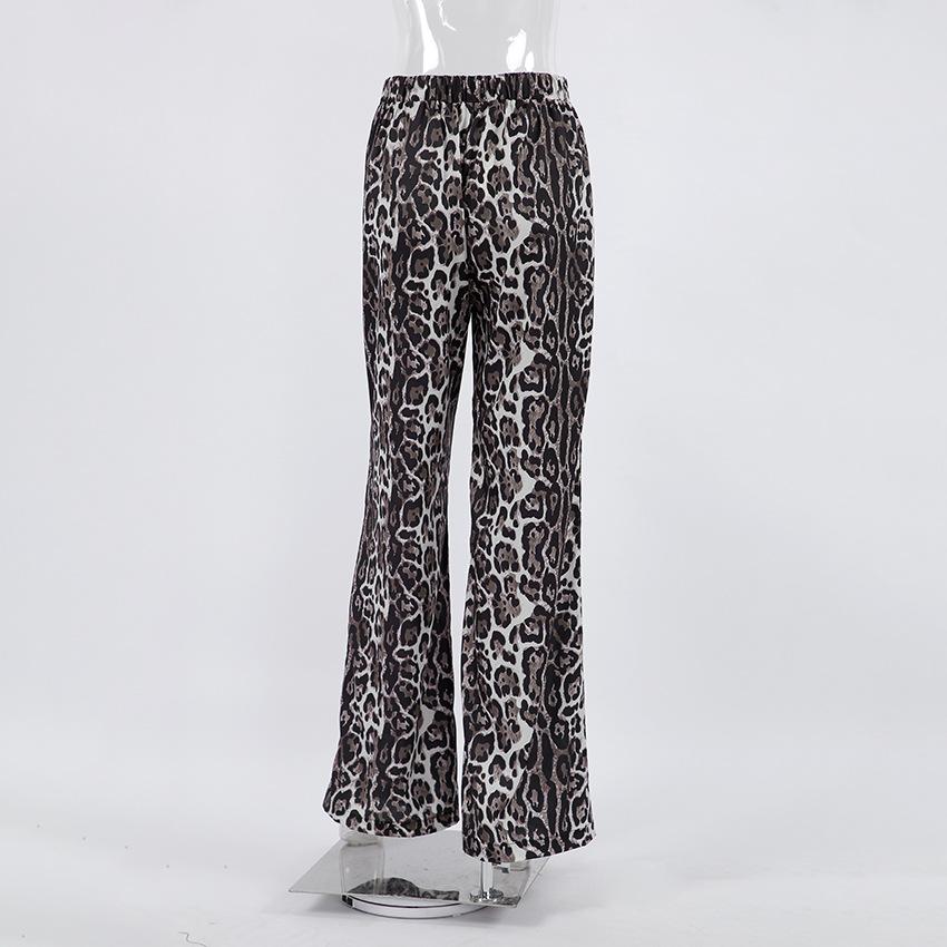 Модные широкие брюки с леопардовым принтом и высокой талией, женские весенние свободные повседневные брюки