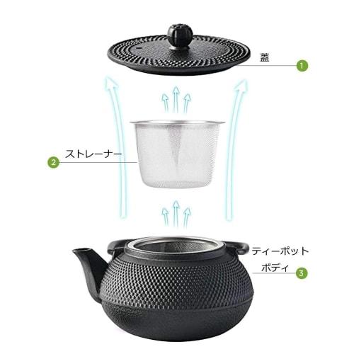 HwaGui Minami Iron Teapot, Ironware, Teapot, Induction Compatible, Direct Heat, Iron Supplement, 600ml