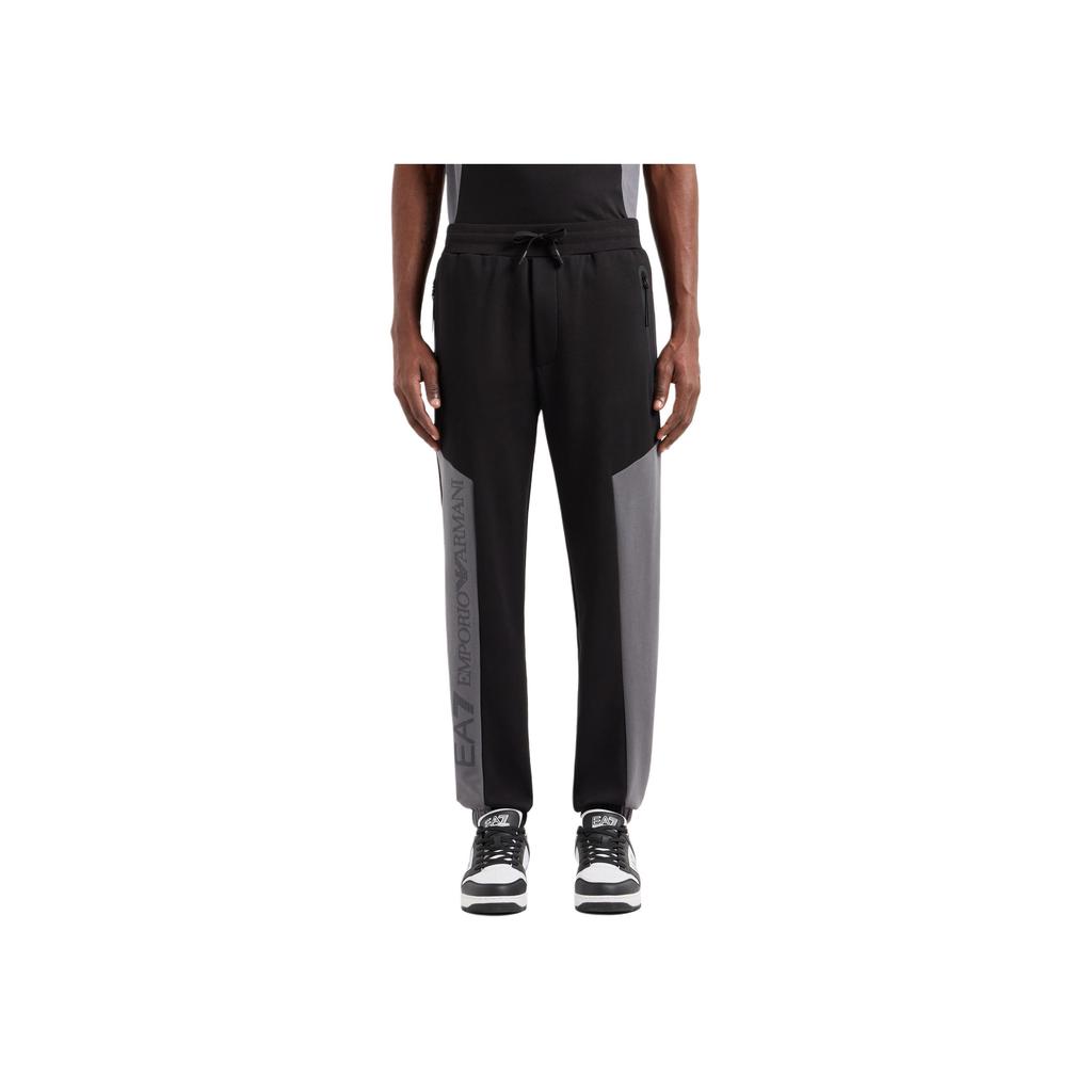 Emporio Armani Ea7 Осень/Зима 24 Узкий крой На шнурке Длинные трикотажные брюки-джоггеры Мужские брюки Черный 6DPP71-PJVTZ-1200