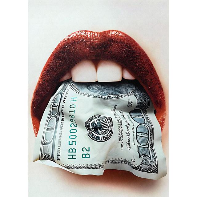 Sexy Woman Red Lip Bullets Dollars Prints Poster Canvas Painting Modern Wall Art Pictures For Living Room Bedroom Home Decor