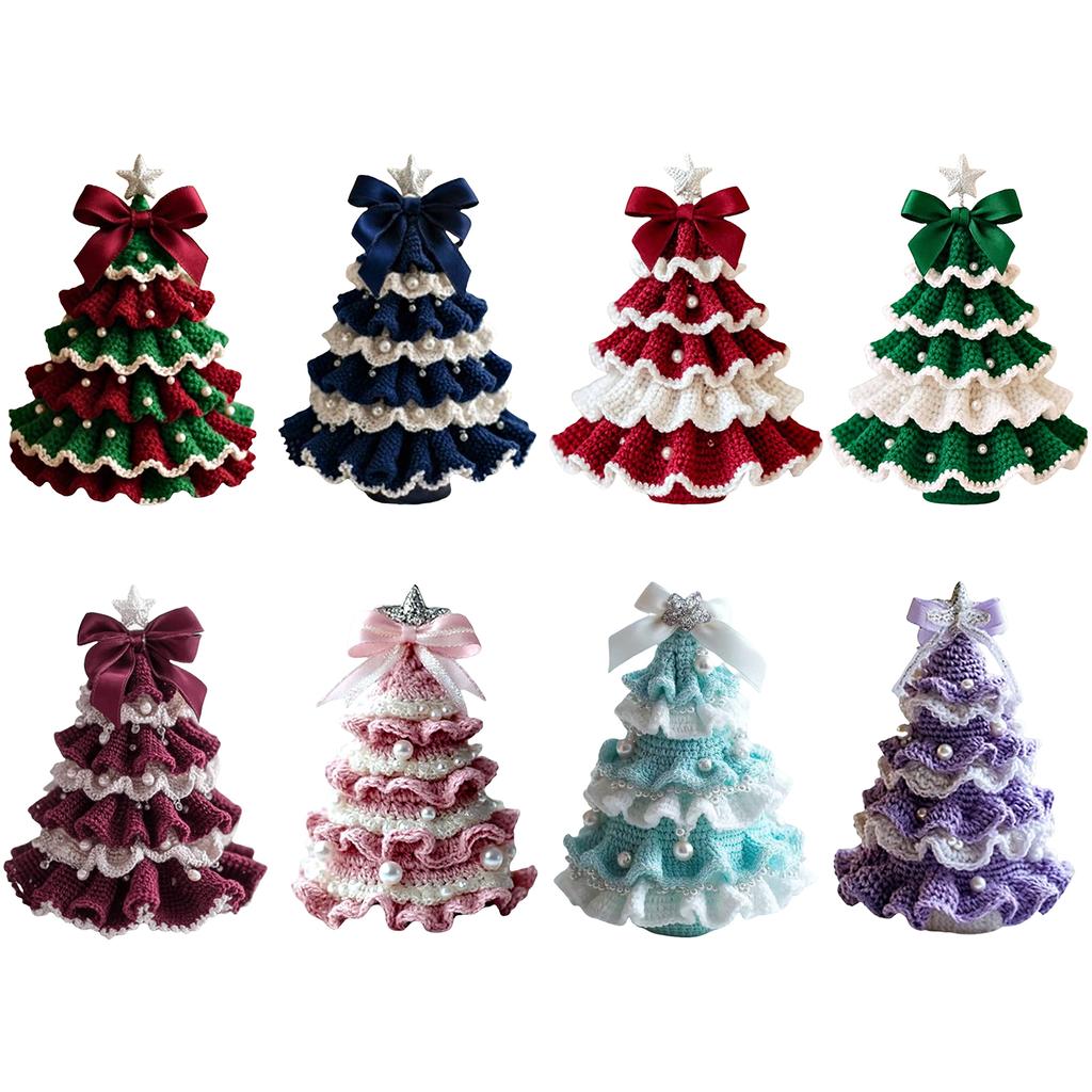 DIY Crochet Christmas Tree Kit DIY Crochet Knitting Material Kit Christmas Crochet Kit Festive Crochet Tree Crafts for Beginners
