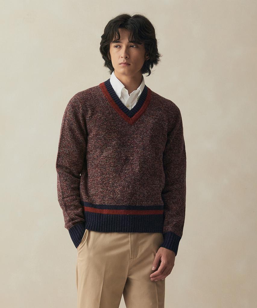 BROOKS BROTHERS Tweed Pattern Tennis Sweater (Multi) (Bbwnmm38807Ew)