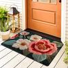 Floor Mat Quick-Drying Vibrant Color Floral Design Non-Slip Backing Rug Bathroom Living Room Door Mat Home Decor
