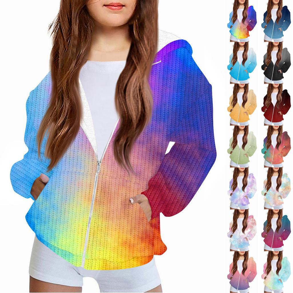 Детские Модные Куртки для Девочек и Мальчиков Повседневные Трикотажные Кардиганы с Длинным Рукавом и Капюшоном с Принтом