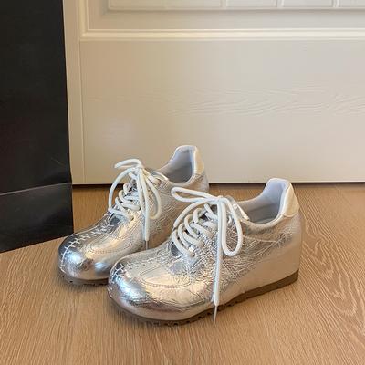 Модные лоферы с увеличением высоты на 5 см, удобные, противоскользящие, для работы, танцев, повседневной носки, женская обувь, резиновая подошва, микрофибра