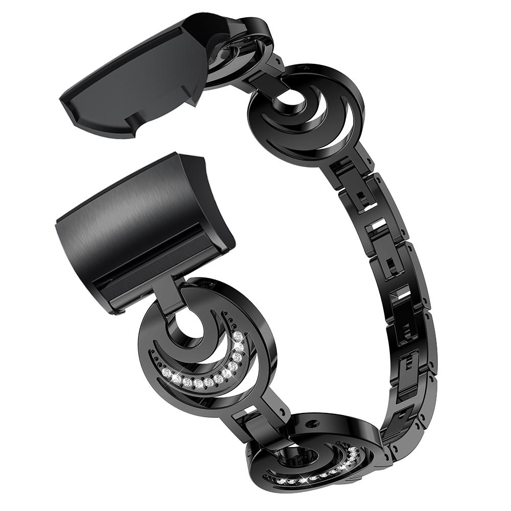 Металлический ремешок для Fitbit Charge 6/5, ремешок для часов, дизайн «Луна», украшение стразами, сменный