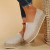 2024 Новые женские туфли на плоской подошве, женская повседневная обувь на платформе, однотонные дышащие эспадрильи на танкетке