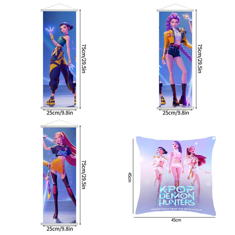 K-Pop Demon Hunter Pillow Cover Anime Movie Pillow Case Sofa Pillow Cushion Cover Christmas Decorations Home Supplies