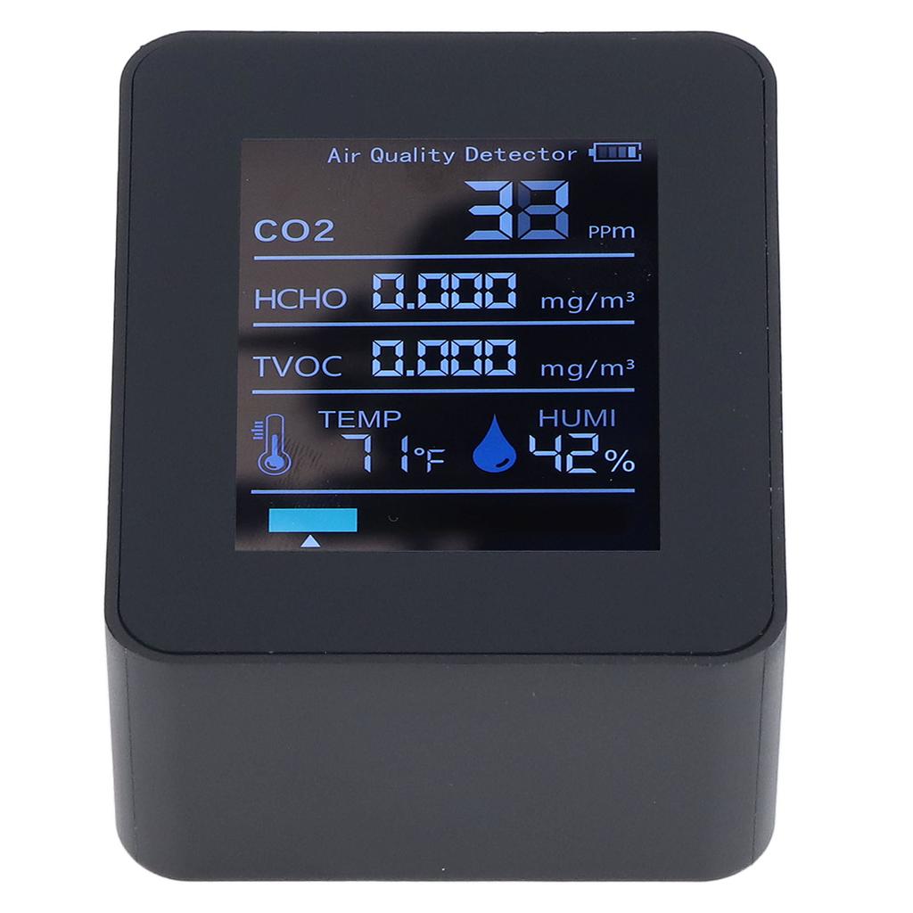 5 In 1 Air Quality Detector 60 Days Data Storage Long Endurance LED Digital Display USB Charging