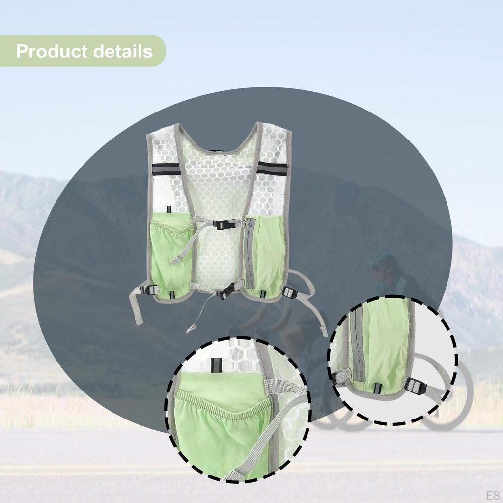 Hydration Backpack Running Vest Water Bladder Bag Daypack Breathable with Reflective Strip for Trail