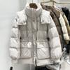 Зимняя новая женская куртка-пуховик средней и длинной длины, утолщенная, модная, свободная, белая, утиная, тонкая, пальто прилив