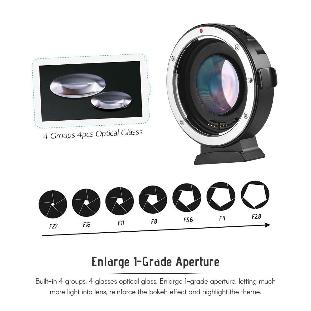 Auto Focus Lens Mount Adapter 0.71X for Canon EOS EF Lens To Micro Four Thirds (MFT, M4/3) Camera