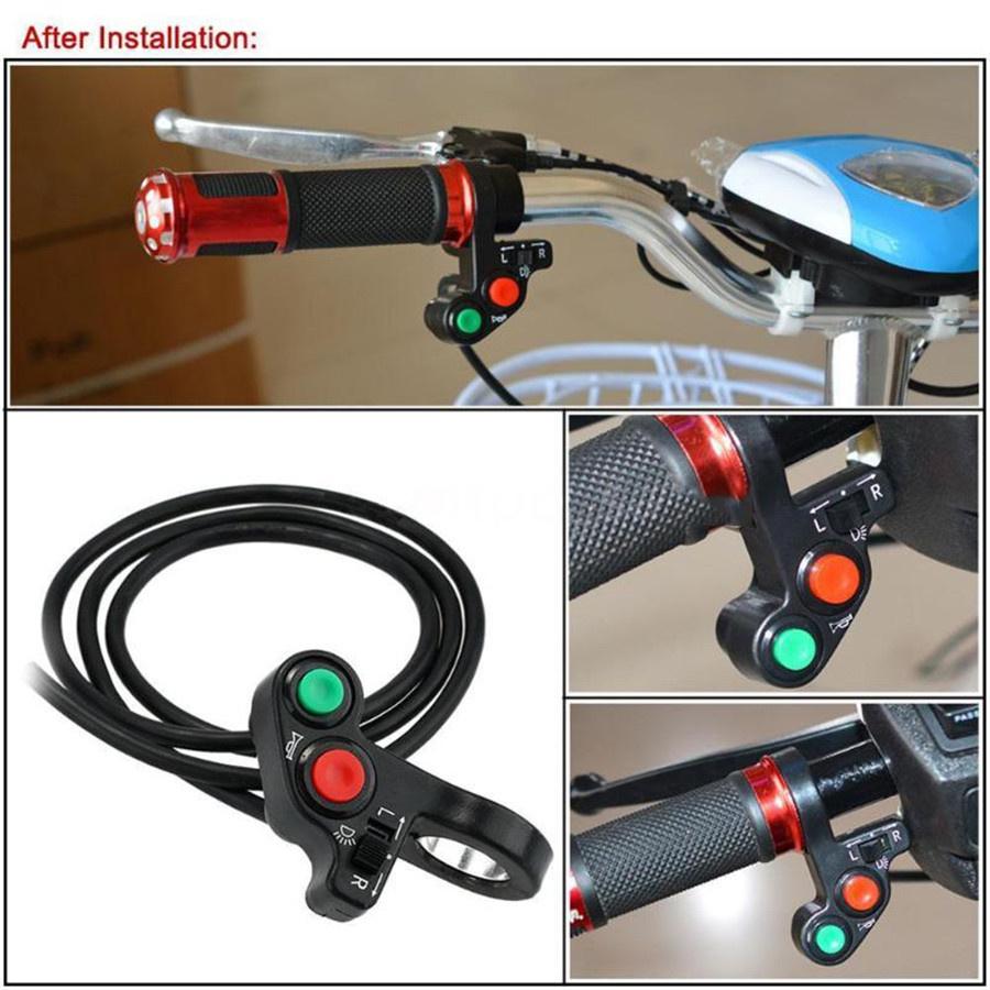 7/8" Motorcycle For ATV Bike Handlebar Horn Turn Signal On/Off Light 3 In 1