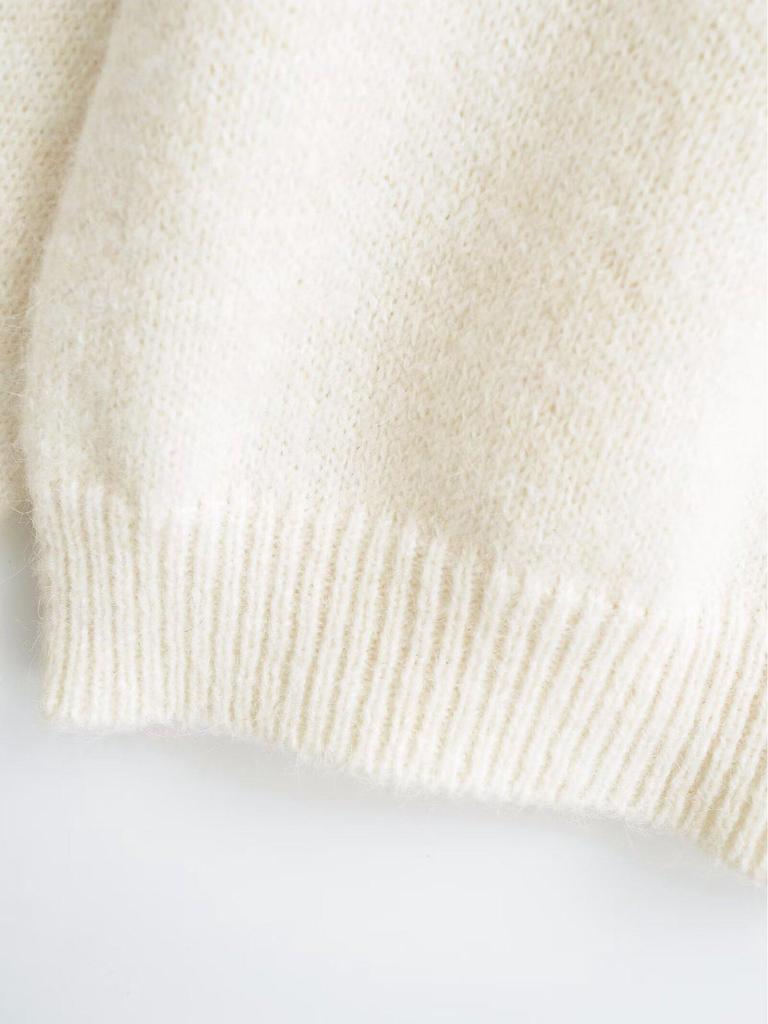 2024 Winter Women's European & American Style Crew Neck Long Sleeve Knit Pullover