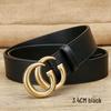 Женский кожаный ремень с пряжкой Double G - Повседневный тонкий пояс для платьев
