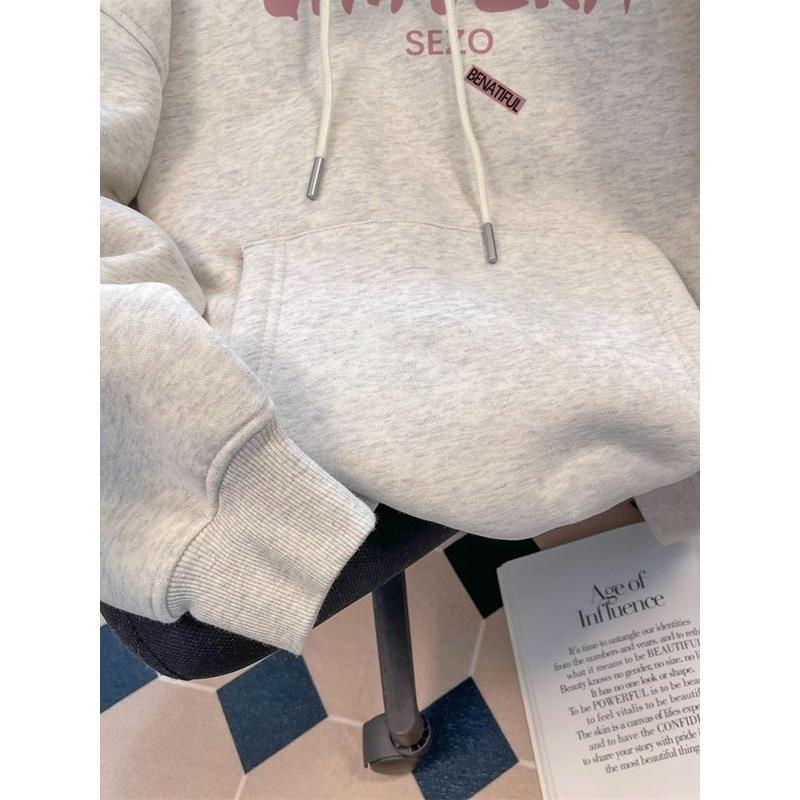 Hooded Sweatshirt Autumn and Winter Hoodies Plus Size Women's Hoodie Couple Padded Thickened Top