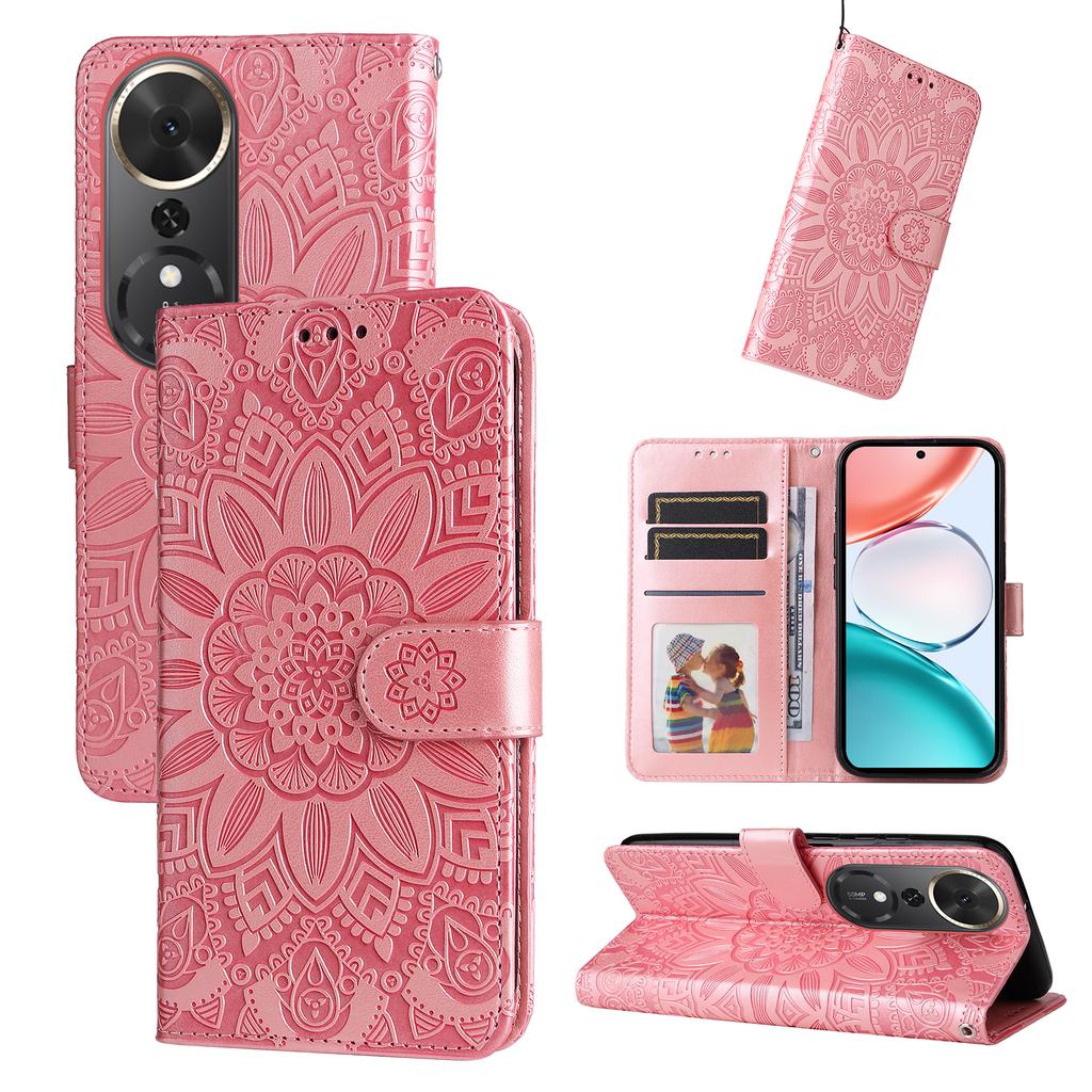 For Honor Play 70 Plus 5G Case Sunflower Imprint Leather Wallet Phone Cover