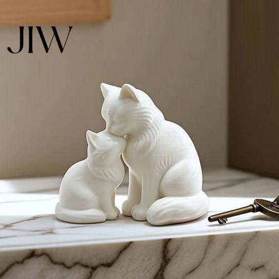Couple Anniversary Keepsake 3D Printed Cat Figurine, Cute Mother And Baby Kitten Statue, Housewarming Gift for Friends Minimalist Animal Ornament