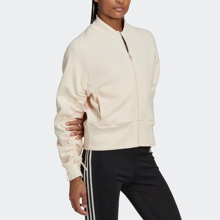 Adidas Женская спортивная куртка с принтом Allover, светло-бежевая, HN5279