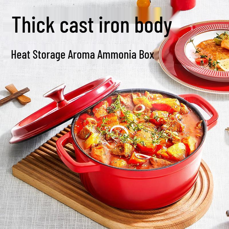 COOKER KING Чугунная эмалированная кастрюля для тушения диаметром 22 см