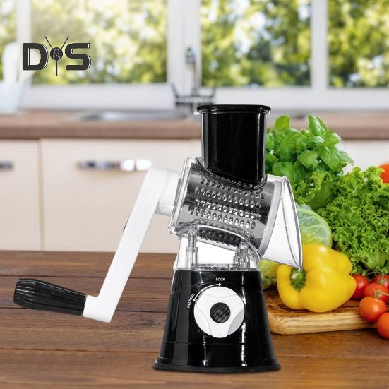 Вращающаяся терка для сыра со сменными лезвиями из нержавеющей стали 3-в-1 ломтерезка и измельчитель для сыра с ручным приводом кухонный гаджет для быстрой нарезки