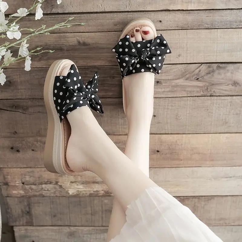 Woman Slippers Platform Outside Sandals New Style Shoes For Women Thick Stylish Summer Footwear Slides Korea Wholesale Bulk Sale