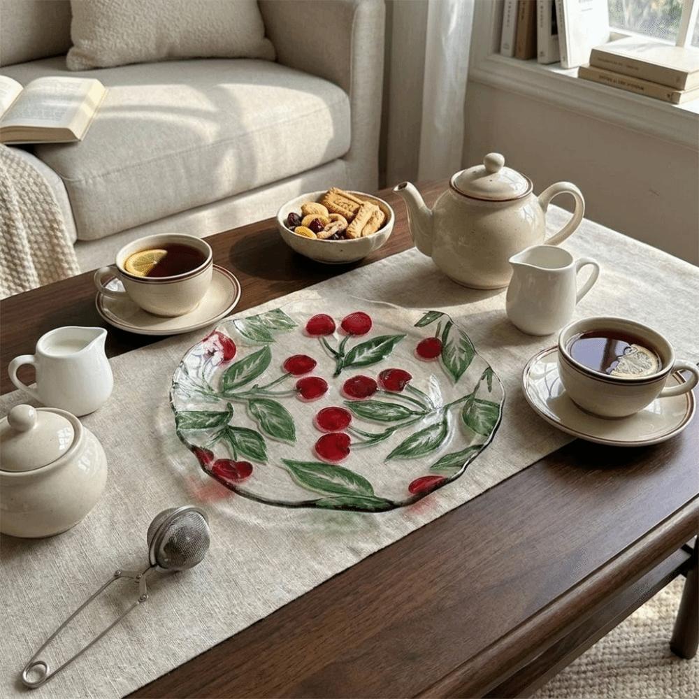 Safe Fruit Plate Lemon Pattern Dinner Plate Multi-purpose Shallow Plate Picnic
