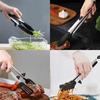 LMETJMA Kitchen Tongs Silicone Food Tongs Non Stick Cooking Serving Tongs For BBQ Salad Steak Pasta Spaghetti Noodles JT302